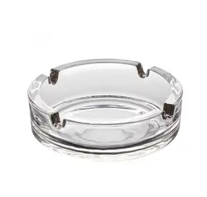 Wholesale Custom Transparent Creative fashionable ashtray crystal glass clear ashtray office living room Round large ashtrays