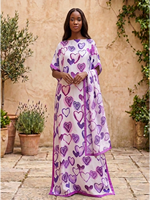 Robe Dubaï avec hijab, ensemble une pièce, caftan africain, ample, léger, grande taille, élégante, abaya en satin, robe longue pour occasions formelles