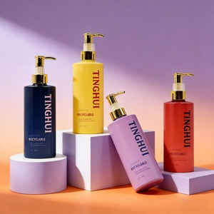 Custom Body Lotion <b>Pump</b> Plastic <b>Bottle</b> 200ml 250ml 300ml 350ml 500ml Round Amber Luxury Plastic PET Boston <b>Shampoo</b> <b>Bottle</b> - Product Image 1