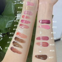 Gloss repulpant transparent végétalien avec applicateur massant métallique, tube souple, huile à lèvres, marque privée, gloss à lèvres brillant aux peptides