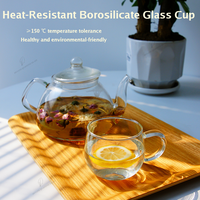Verre soufflé à la main en borosilicate, résistant à la chaleur, transparent, esthétique moderne, vente en gros, mini verre à dessert, thé, café, granola