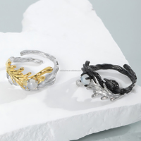 Bagues en agate à ailes martelées fines pour femmes, argent sterling 925, bague ajustable en pierres précieuses, bijoux personnalisés