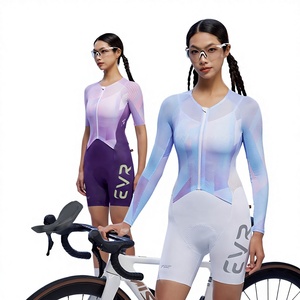 EVR Nuevo traje de ciclismo de una pieza de manga larga para mujer, traje de ciclismo de verano para bicicleta de carretera, equipo de competición deportiva profesional, EXP <span class=keywords><strong>Lyca</strong></span> - Product Image 1