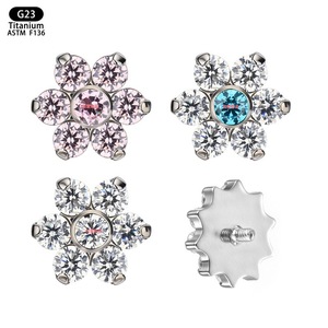 <b>Titanium</b> Flower <b>Stud</b> Earrings F136 Implant Grade For Everyday Wear - Product Image 4