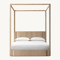 Lit à baldaquin King Size Kyoto RH Style, cadre de lit de luxe en bois massif personnalisable, mobilier de chambre de maître de style manoir, lit d'exception pour chambre principale