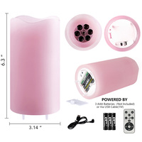 KSWING LED Valentine Bougies Romantique Rose Coeur Projecteur Lumières Veilleuse avec Télécommande et Minuterie, bougie lumière décor à la maison