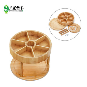 Bamboo <b>rotating</b> <b>spice</b> <b>rack</b> for countertops, <b>spice</b> turntable for cabinet corners, condiment storage <b>rack</b>, <b>spice</b> display <b>rack</b> - Product Image 4
