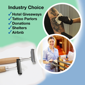 Maquinilla de afeitar de seguridad con mango largo de madera para hombres y mujeres-Maquinilla de afeitar manual de doble filo-Se adapta a todas las cuchillas de afeitar de doble filo - Product Image 6