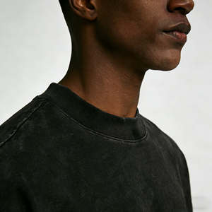 कस्टम लोगो विंटेज धोया पुरुषों की टी-शर्ट थोक 100% कपास ओवरसाइज़ लक्जरी गुणवत्ता वाली स्ट्रीटवियर पुरुषों के लिए टी शर्ट - Product Image 3