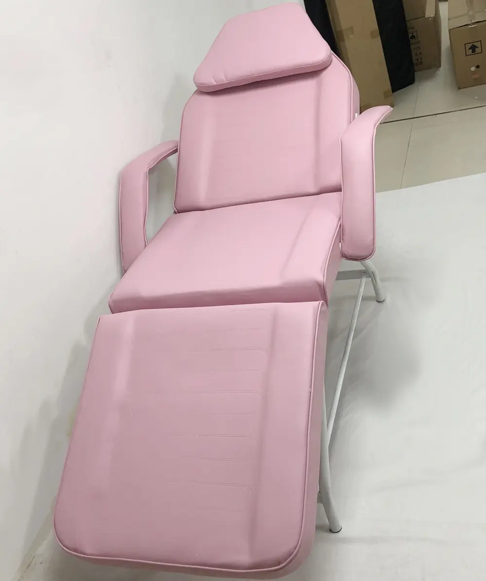 Mobiliário de salão de beleza, cama de beleza cama cor rosa com banheiro rosa beleza cama facial