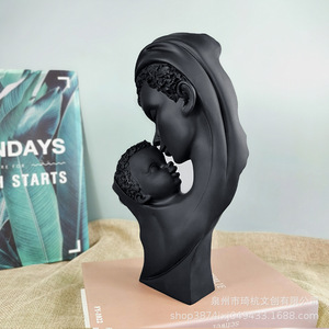 Figura de resina de madre e hijo, escultura dorada, decoración interior para el hogar, adorno artístico de padres e hijos, regalo del Día de la Madre - Product Image 2