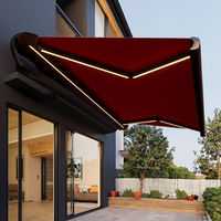 Auvent rétractable automatique avec structure en aluminium, voile d'ombrage extérieur commercial, télécommande, protection solaire, imperméable, pour terrasse, balcon