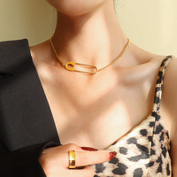 Collier Pendentif Géométrique pour Femme, Chaîne de Clavicule Tendance, Couleur Or, Fourniture de Bijoux en Gros