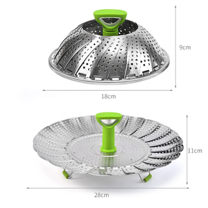 Vaporera de Alimentos de Acero Inoxidable de 11 Pulgadas en Oferta, Vaporera de Verduras con Asa Extensible, <span class=keywords><strong>Cesta</strong></span> <span class=keywords><strong>para</strong></span> Vaporera de Verduras - Product Image 2
