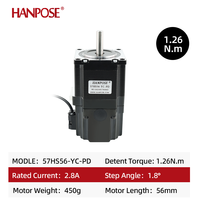HANPOSE 1.8 °   Moteur à frein à aimant permanent 24V Nema23 57HS56/57HS76-YC-PD Nema23 2.8A 126N.cm