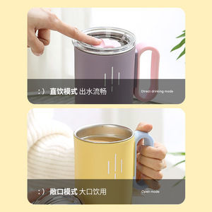 Gobelet isotherme en acier inoxydable 304 à double paroi, mug à café jaune, portable, 16 oz - Product Image 3