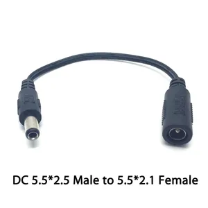 كابل توصيل خط التحويل DC 5.5*2.1 أنثى إلى 5.5*2.5 مم قابس ذكر للطويل كابل لموزع جهاز الشاشة