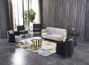 Muebles <span class=keywords><strong>para</strong></span> el hogar moderno ocio Silla de acero de latón piernas tejido tapizado cinta sillón - Product Image 2