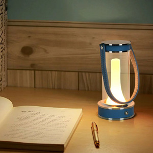 Portable <b>Table</b> Lamp Rechargeable <b>Led</b> Camping <b>Light</b> Blue Handle D8 H16Cm Touch Control Decorative Lantern - Product Image 1