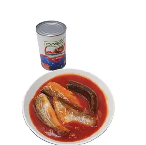 Aliments en conserve de qualité supérieure Poisson maquereau en sauce tomate Prix bon marché Maquereau en conserve 155g Aliments en conserve en sauce tomate