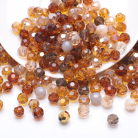 Perles de football en cristal Zhubi 3 4 6 8MM, multicolores, facettées, rondes, en verre, pour la fabrication de bijoux, bracelets DIY