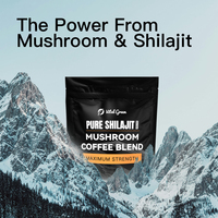 Extrait de Shilajit de marque privée mélange de champignons en vrac poudre de café vente en gros café himalayen naturel Puro Shilajit