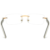 Lunettes Borregls en corne de buffle pour hommes, montures de créateur de luxe carrées, lunettes optiques pour femmes avec diamants 10015