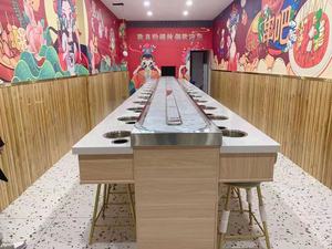 Gıda yemek konveyör için 2023 döner tencere daldırma masa besleme masa ekipmanları suşi konveyör bant - Product Image 4