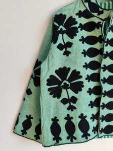เสื้อแจ็คเก็ตผ้าแคนวาสสีเขียวปักลายซูซานี สไตล์โบฮีเมียน วินเทจ ลายชนเผ่า สำหรับผู้หญิง - Product Image 4