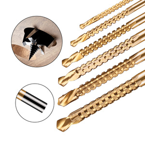 HSS 6 pièces 3-8mm bois/métal/plastique dentelé rainurage coupe charpentier taraud latéral scie à spirale scie cloche outil Durable titane Twis - Product Image 2