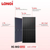 Panneau solaire LONGi Tier 1 Hi-MO X10 Scientist 660W 670W LR7-72HVD HPBC 2.0 N-Type Mono Bifacial Double Verre 24.8% Module PV