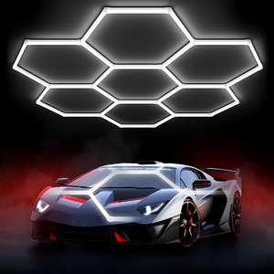Panel LED Hexagonal, Luz de Detalle, 6000K, Luz Blanca Diurna, Iluminación Comercial para Techo de Garaje con Marco de PC Resistente - Product Image 6