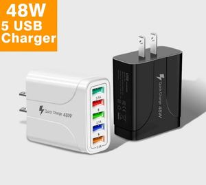48W 5-Port USB Desktop Charger 5.1A Multi-Port Charging Station with US/UK/<b>EU</b> <b>Plugs</b> for Smartphones Tablets and More - Product Image 4