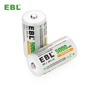 2 Pieces EBL C Batteries 1.2V 5000mAh Eco-friendly Ni-MH Rechargeable Battery