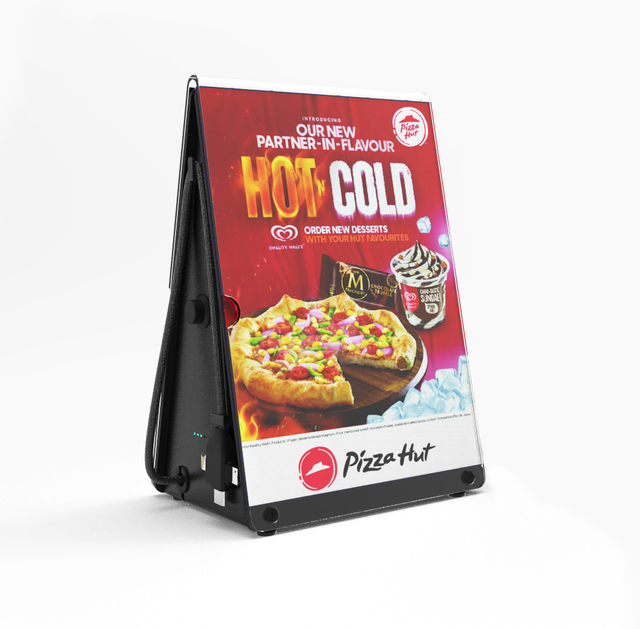 Smart Charging Station AYA II Mobile Table Charger for Restaurants with Menu Billboard