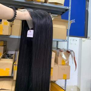 Extensiones de cabello humano liso 1B, color negro, natural, indio, vendedor natural, color ondulado, doble peso, sedoso - Product Image 3