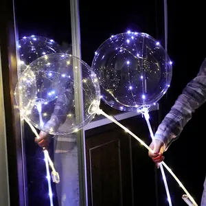 पारदर्शी बोबो गेंद प्रकाश बल्ब एलईडी फ्लैश के साथ रोमांटिक गुब्बारा बैलोन जन्मदिन का स्वीकारोक्ति का नेतृत्व किया