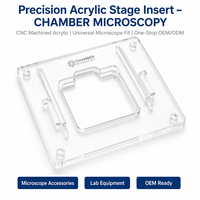 Placa de microscopio de acrílico mecanizada por CNC personalizada, inserto universal para microscopio, equipo de laboratorio OEM ODM