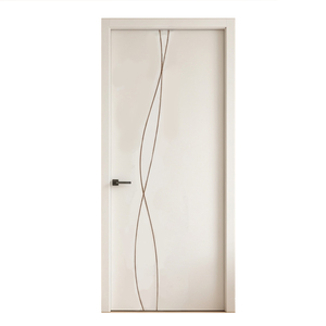 Golden Aero GA-31L Solid Wood Interior Door With Curve Groove Modern Design For Bedroom Apartment Villa - Product Image 3