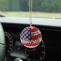 Nouvelle mode Bling Bling acier inoxydable strass voiture Auto rétroviseur suspendu décoration boule