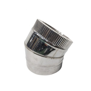 Coudière de 6 pouces à 30 degrés en acier inoxydable avec raccord de verrouillage pour <span class=keywords><strong>tuyau</strong></span> de cheminée à <span class=keywords><strong>double</strong></span> <span class=keywords><strong>paroi</strong></span> isolé avec bande de verrouillage - Product Image 1
