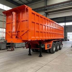 Semi-<span class=keywords><strong>remorque</strong></span> benne tri-essieux économique avec plancher sur mesure résistant à l'usure pour la logistique des fosses à sable et des terrains de gravier - Product Image 5