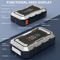 Démarreur de Voiture Portable avec Batterie Externe et Compresseur d'Air Intégré pour Gonflage Rapide des Pneus