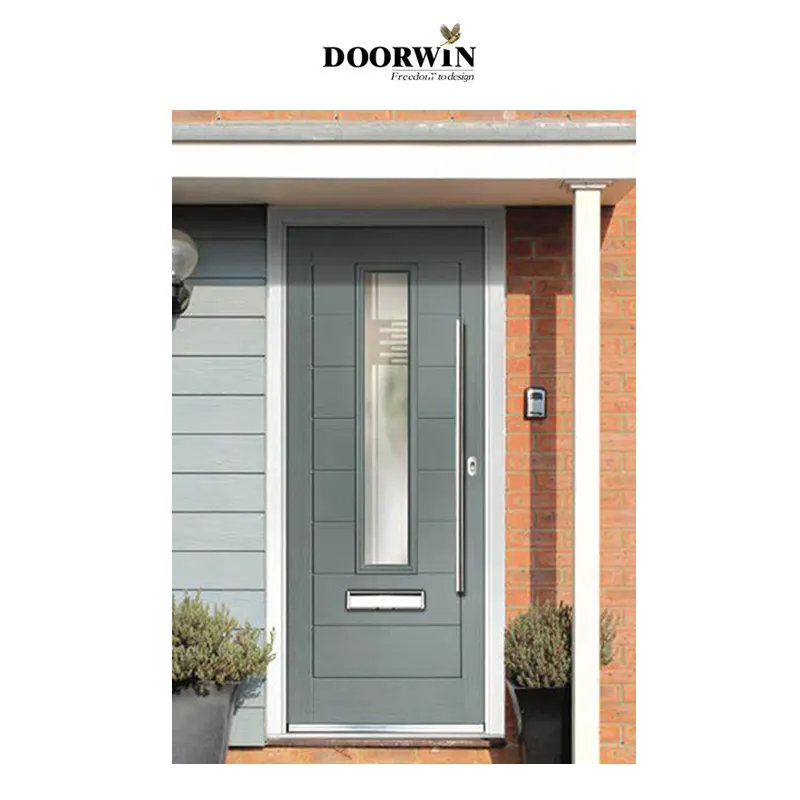 Modern Style Heavy Duty Design Aluminum Wood Tempered Low-E Glass Entrance Pivot Door For Residence