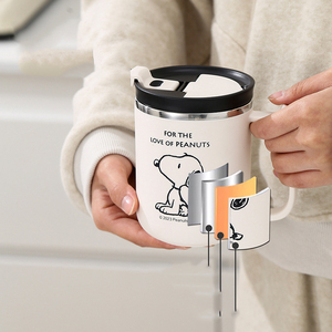 Mug à café Snoopys en acier inoxydable 304, double paroi, isotherme, pour le bureau, le thé, l'eau, cadeau pour couples - Product Image 4