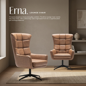 Fauteuil de salon moderne capitonné à dossier haut, pivotant, en similicuir, pour bureau, immeuble, hôtel - Product Image 3
