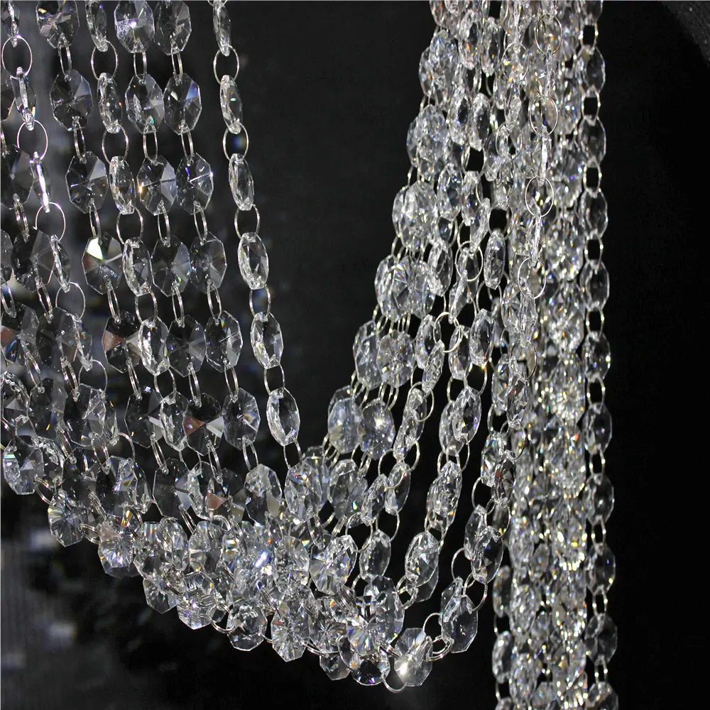 18 Mm Crystal Akrilik Bening Bead Garland Chandelier Menggantung Pernikahan Dekorasi Pesta Meriah Persediaan Dekorasi