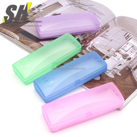 Offre Spéciale PVC Rectangle Lunettes Cas Plusieurs Couleur Lumière En Plastique Pas Cher Lunettes De Lecture Boîte