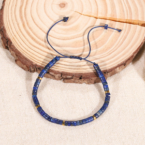 Bracelet en perles de lapis-lazuli naturel, unisexe, bijoux faits à la main, cadeau, origine Yiwu YM-0298-2 - Product Image 1