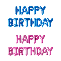 Fungram Ensemble de ballons en aluminium gonflables à l'hélium pour fête, 16 pouces, lettres de l'alphabet Joyeux Anniversaire, bannière argentée et dorée
